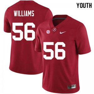 NCAA Youth Alabama Crimson Tide #56 Tim Williams Stitched College Nike Authentic Crimson Football Jersey YO17N23HQ